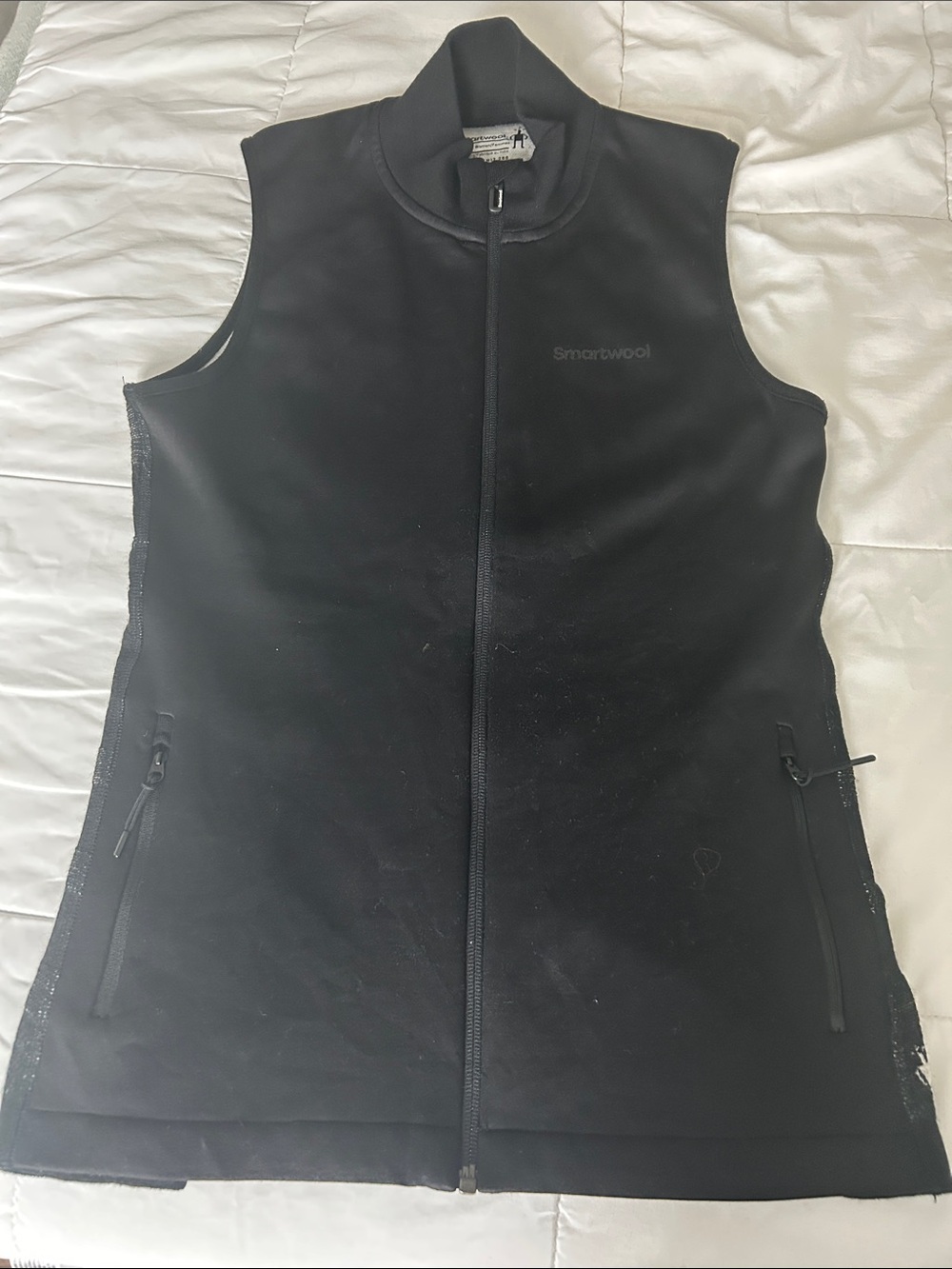 EUC Smartwool Black Sleeveless Zip Front Vest